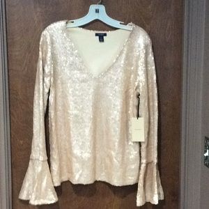 Rose gold top by Halogen NWT